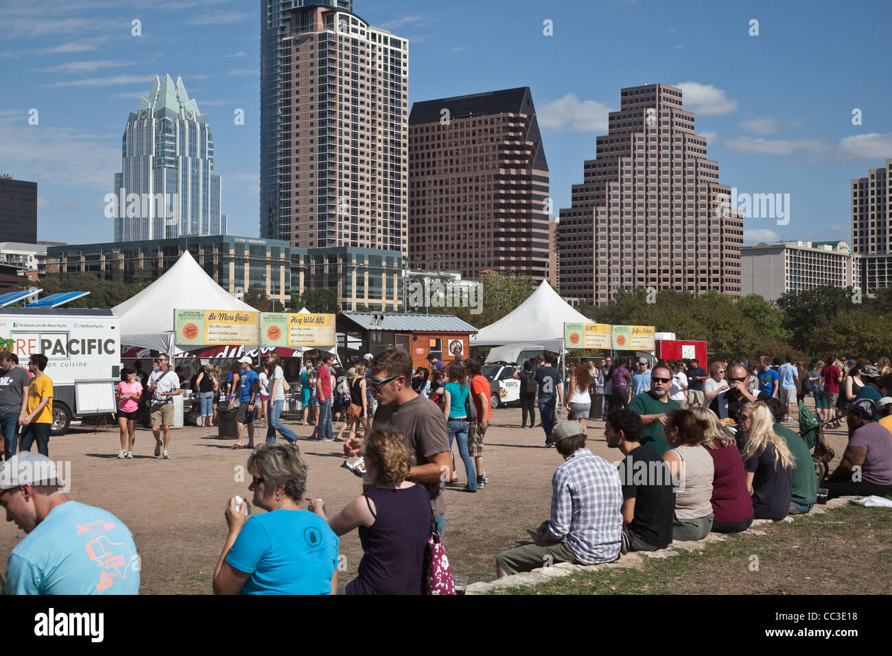 Gypsy Picknick Food Trailer Festival am Auditorium Shores in Austin, Texas Stockfoto