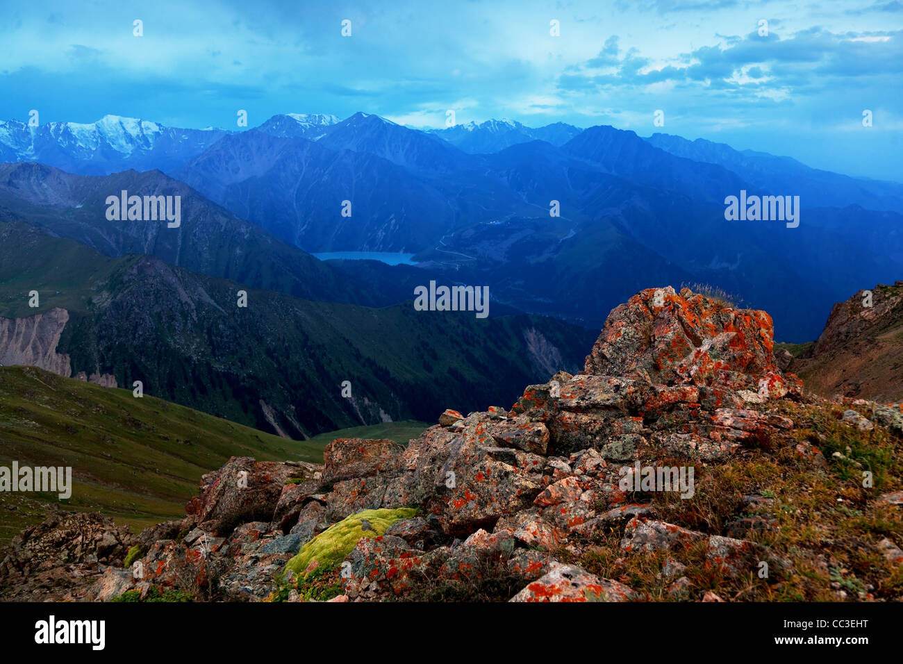 Am frühen Morgen im Tien-Shan-Gebirge, Kasachstan Stockfoto