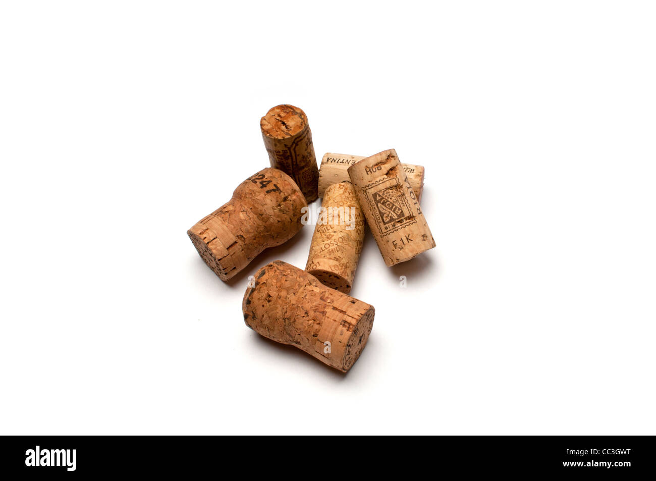 Wein und Champagner-Korken Stockfoto