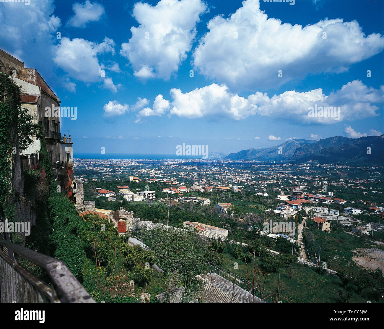 Sizilien - Monreale (Pa). Blick auf die Conca d ' Oro. Stockfoto