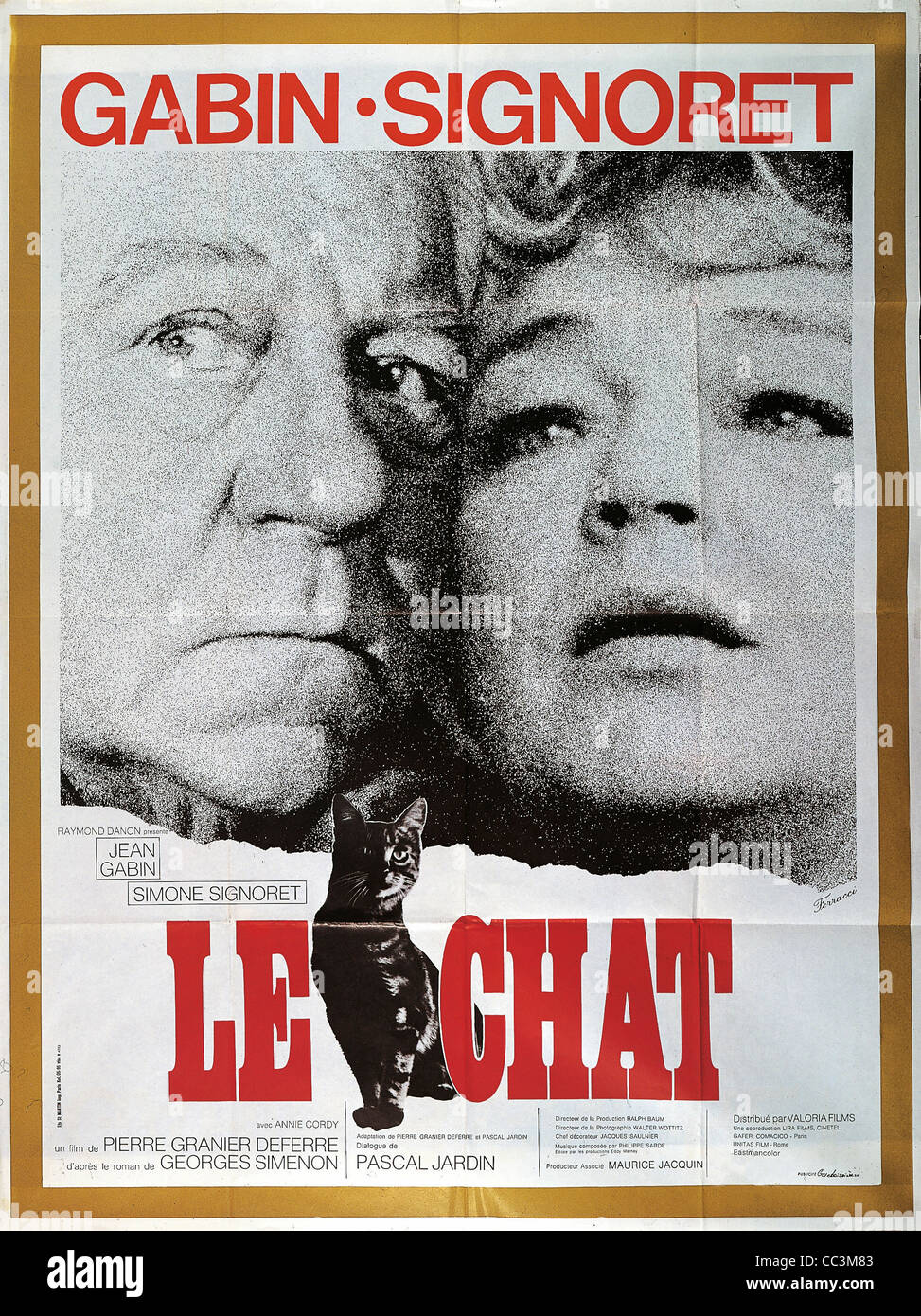 Manifest-Kino: Le Chat (die unerbittlichen Mann von Saint-Germain) unter der Regie von Pierre Granier-Deferre 1971 Stockfoto