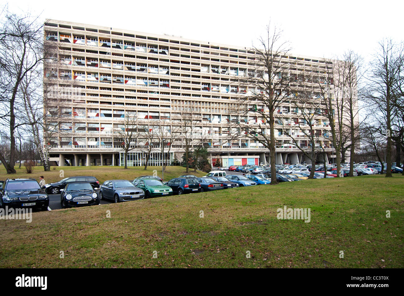 Corbusierhaus Berlin, Deutschland (Unité d ' Habitation, Typ Berlin) für eine internationale Messe (Interbau) 1957 erbaut. Stockfoto