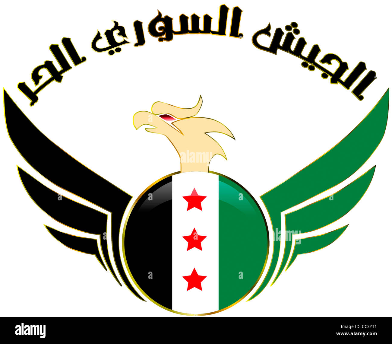 Wappen von der syrischen nationalen Rat SNC und die freie syrische Armee ASL. Stockfoto