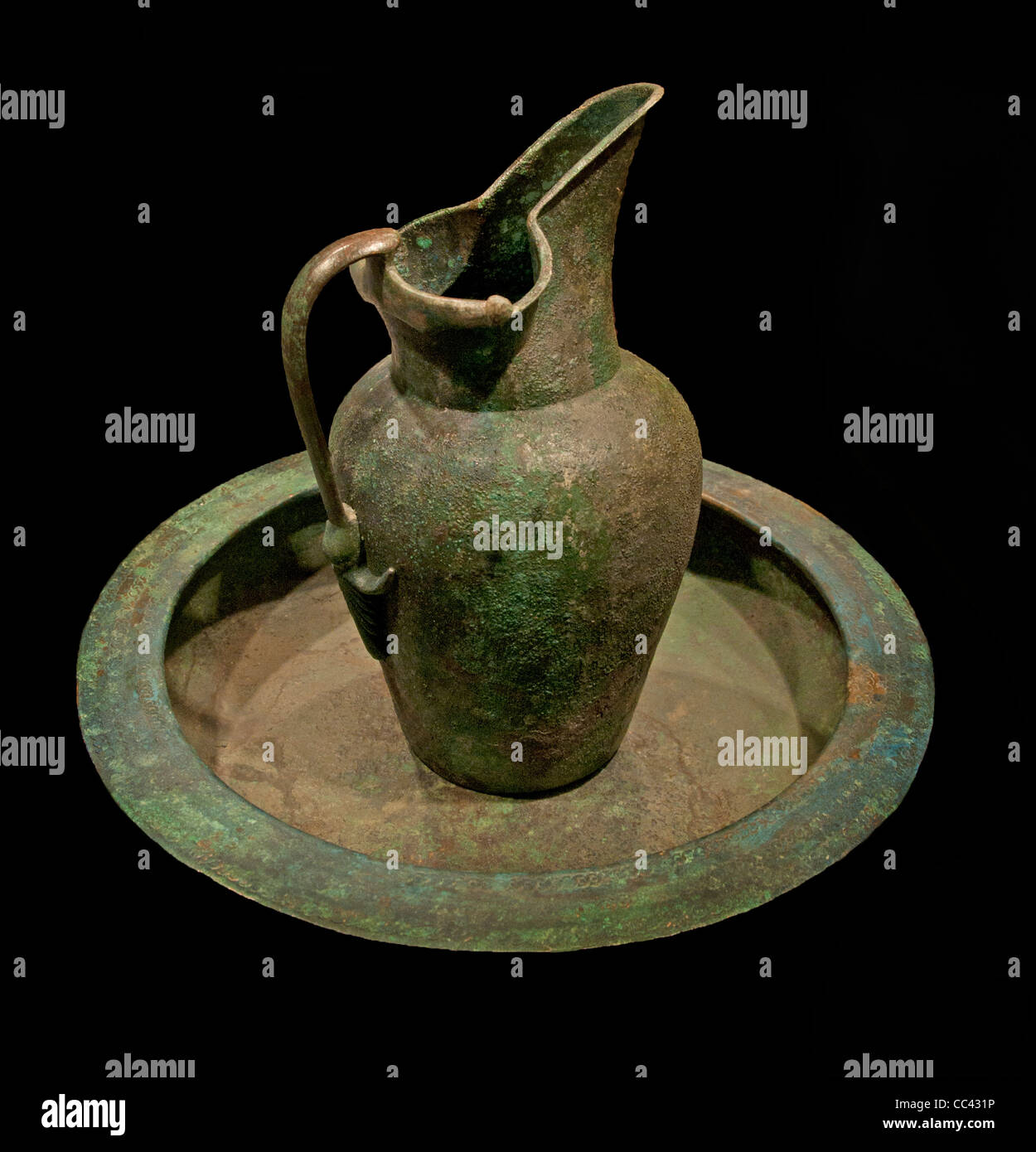 Bronze-Wasserkrug Italien Etrurien Etrusker 600 v. Chr. Stockfoto