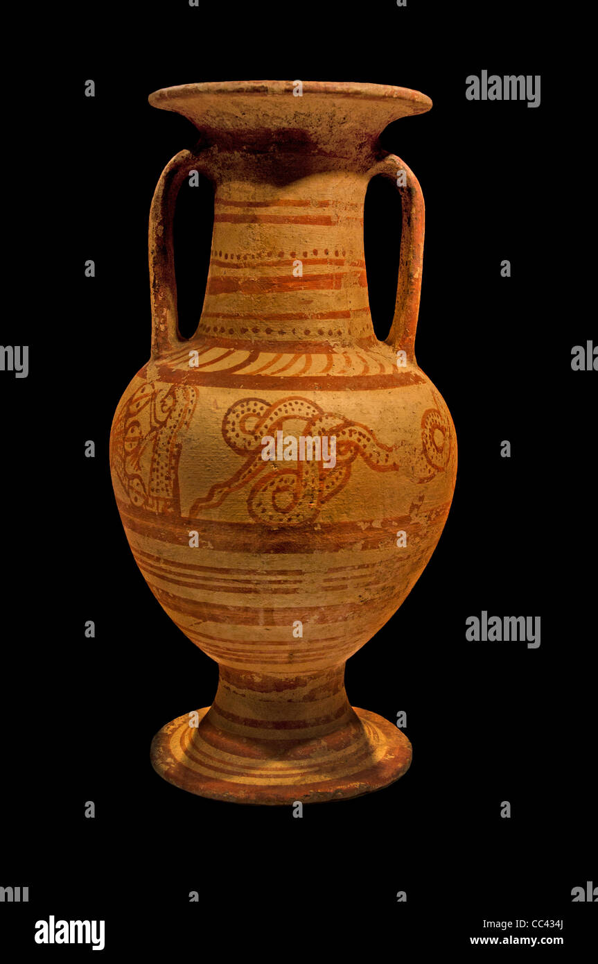 Hals-Amphore etruskische Keramik Cerveteri 640 BC Italien Etrurien Stockfoto