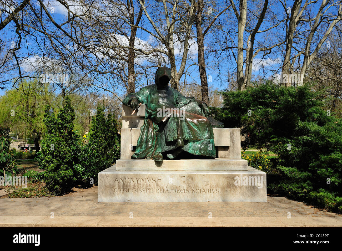 Anonyme Statue, Burg Vajdahunyad, Stadtpark, Budapest, Ungarn Stockfoto