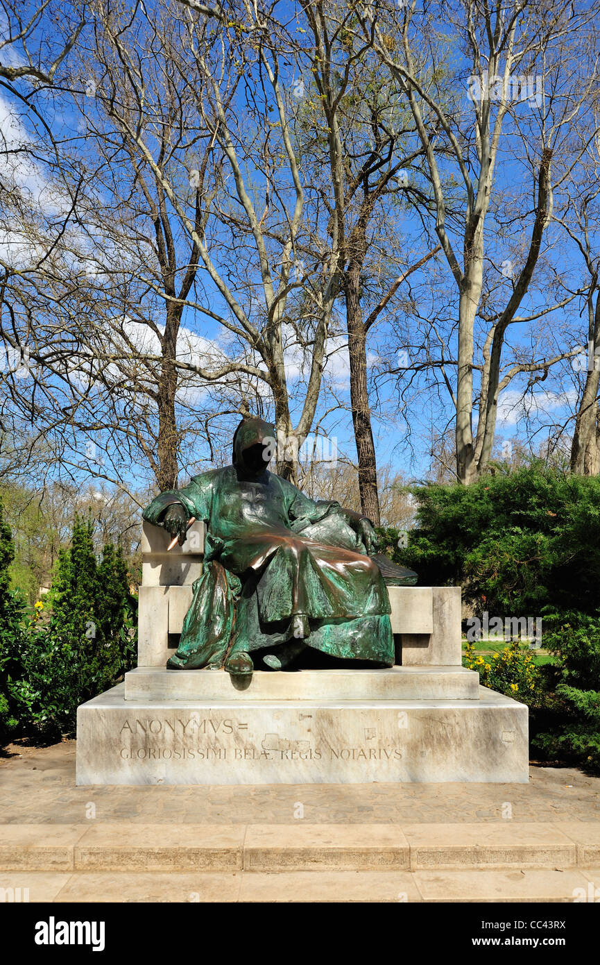 Anonyme Statue, Burg Vajdahunyad, Stadtpark, Budapest, Ungarn Stockfoto