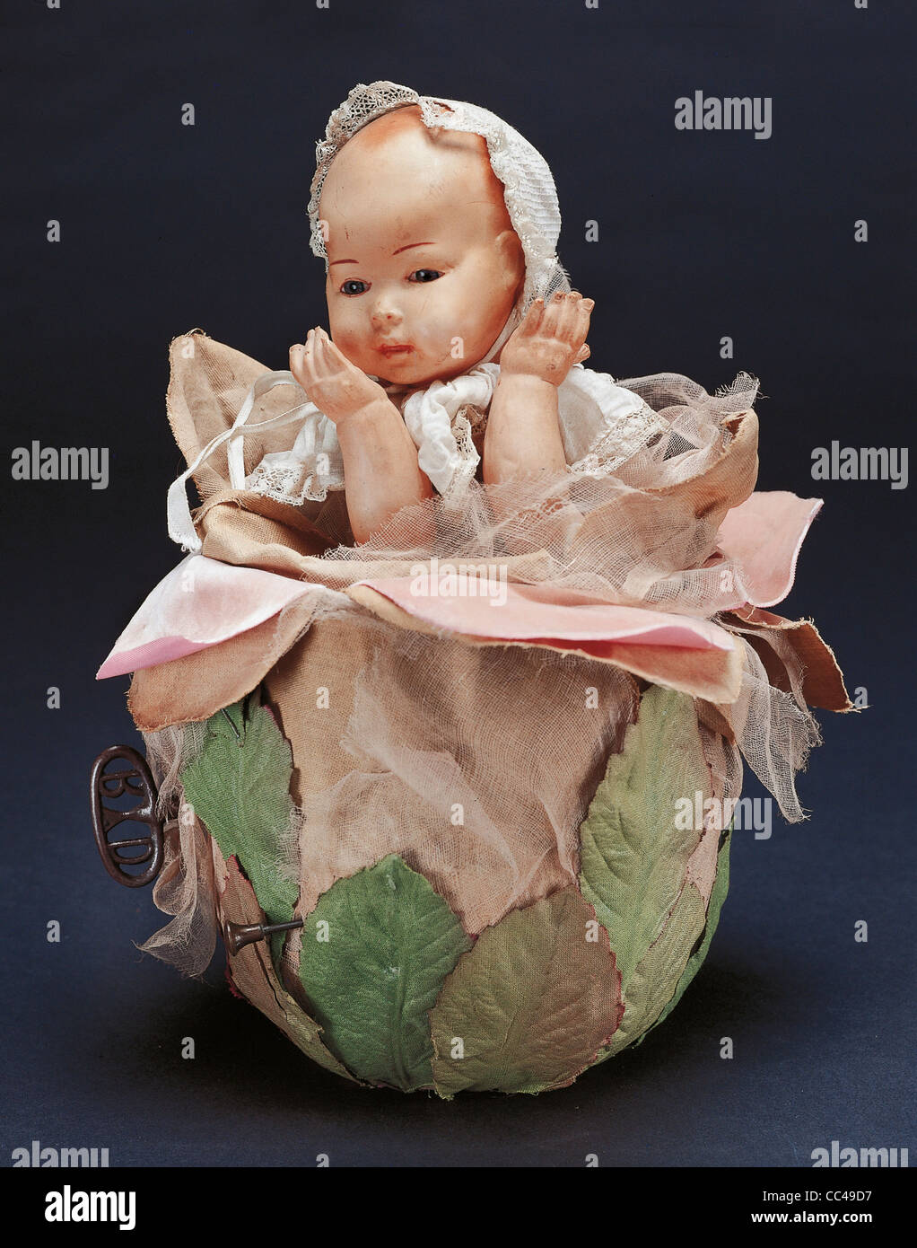 Spielzeug Puppe Mandabach Frankreich Anfang des zwanzigsten Jahrhunderts Zelluloid Uhrwerk Chime Mechanismus Roulet und Decamps Stockfoto