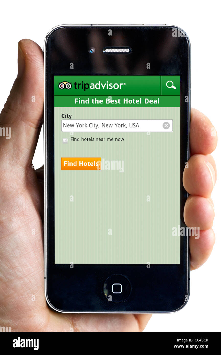 TripAdvisor app auf ein Apple iPhone 4 smartphone Stockfoto