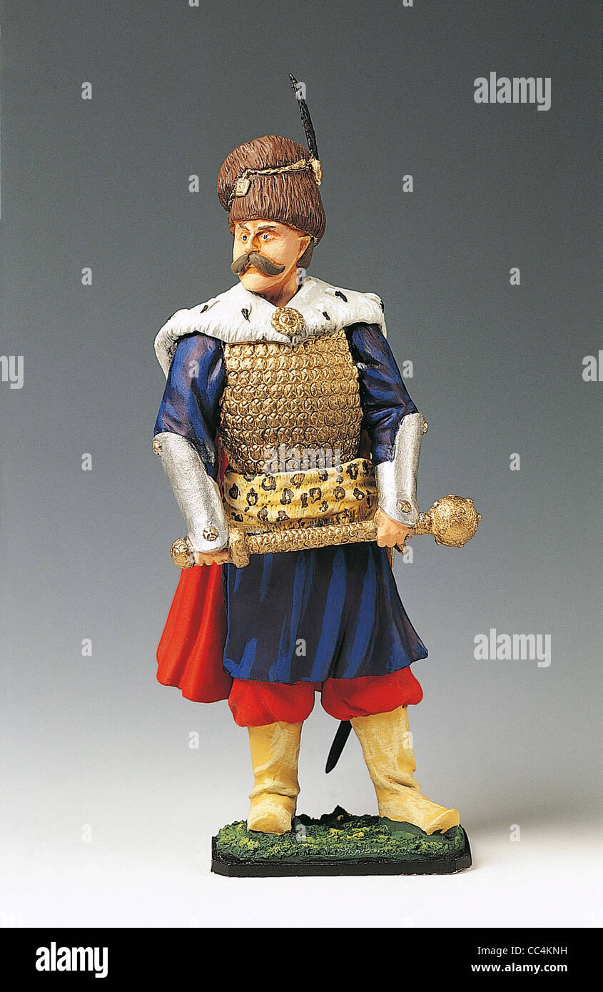 Sammlerstücke. Soldaten In Rüstung. Jan Sobienski. Polnische Rüstung (zweite Hälfte des 17. Jahrhunderts). Stockfoto