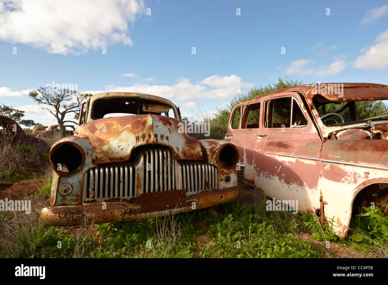 Auto Friedhof, Koolnalda Homestead, Nullarbor Plain, Nullarbor-Nationalpark, South Australia, Australien Stockfoto