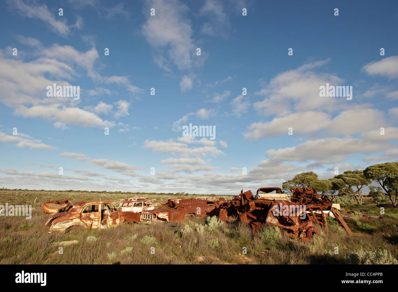 Auto Friedhof, Koolnalda Homestead, Nullarbor Plain, Nullarbor-Nationalpark, South Australia, Australien Stockfoto