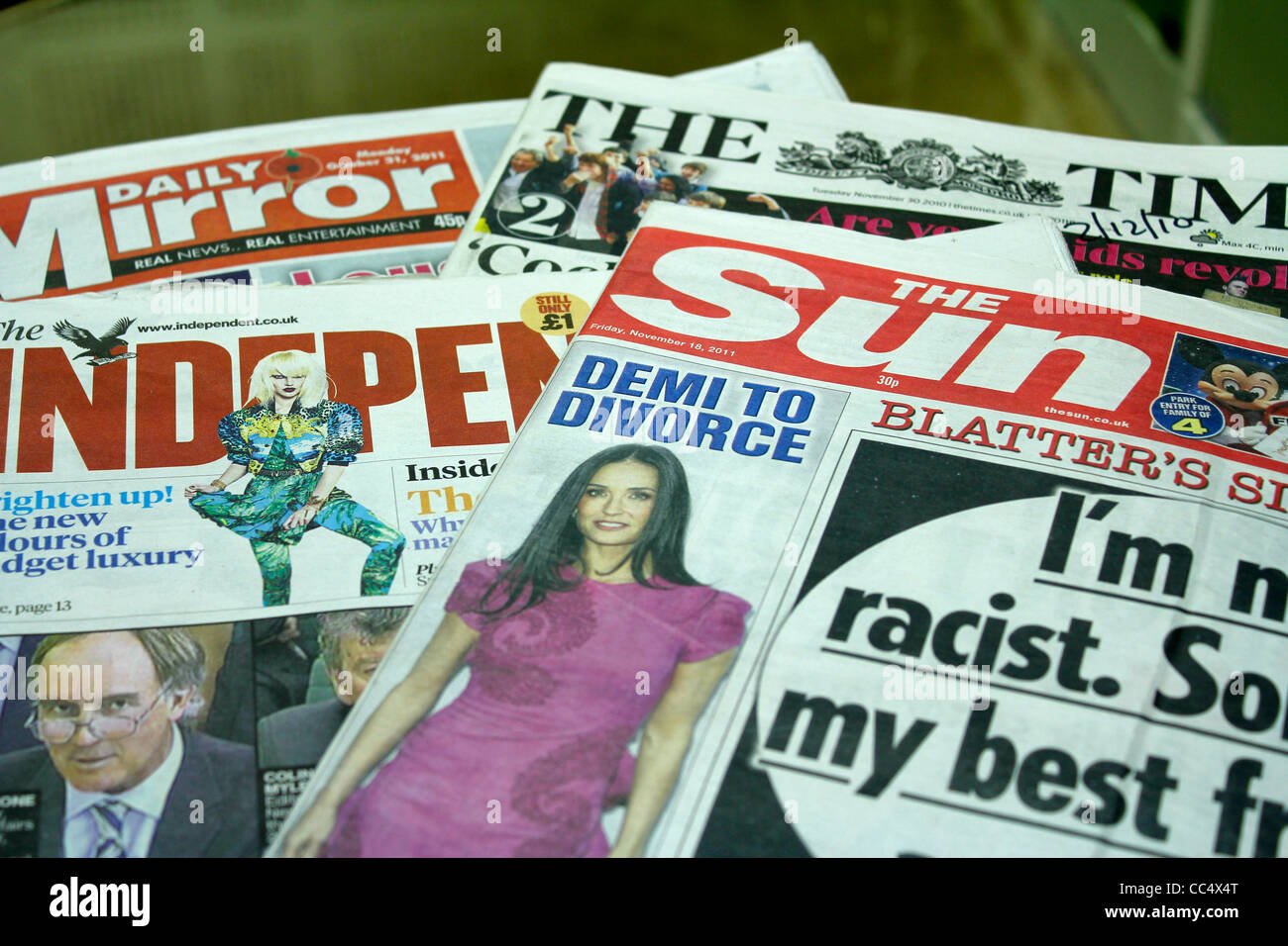 Britische Zeitung Stockfoto