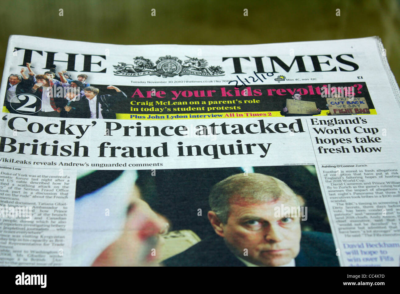 Britische Zeitung Stockfoto
