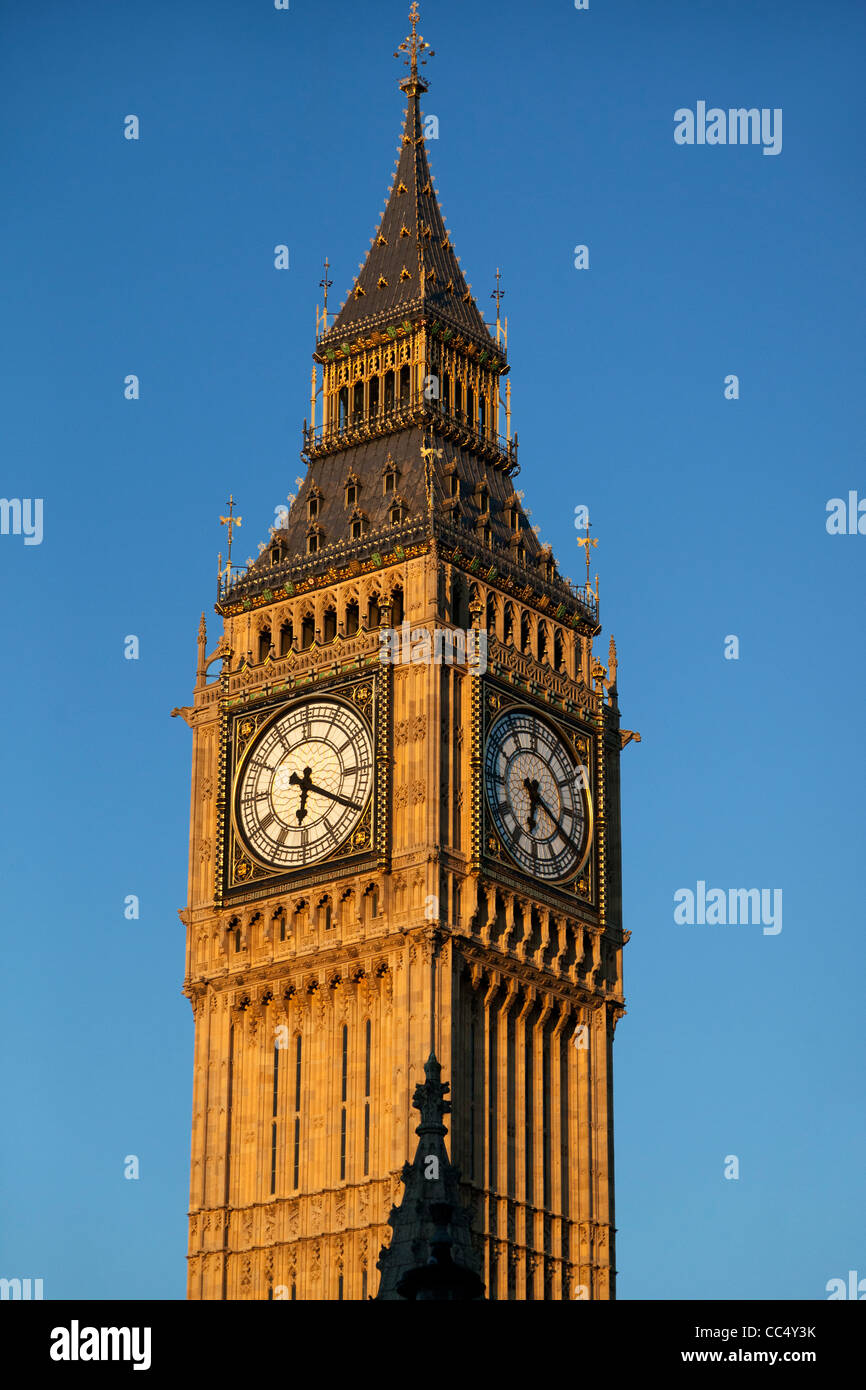Big Ben, dem Palace of Westminster bei Sonnenuntergang Stockfoto