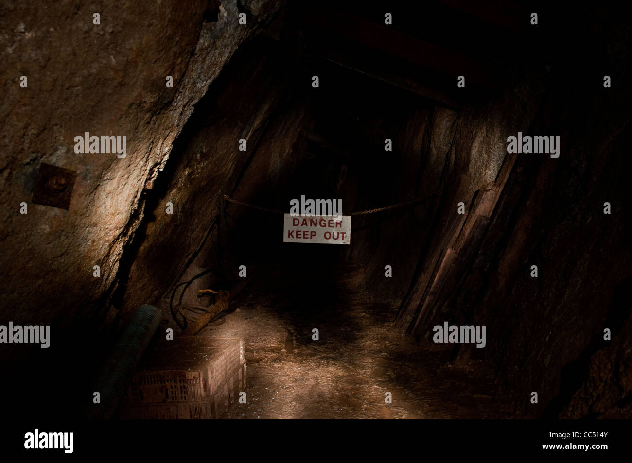 Unterirdische Mine, Cornwall Stockfoto