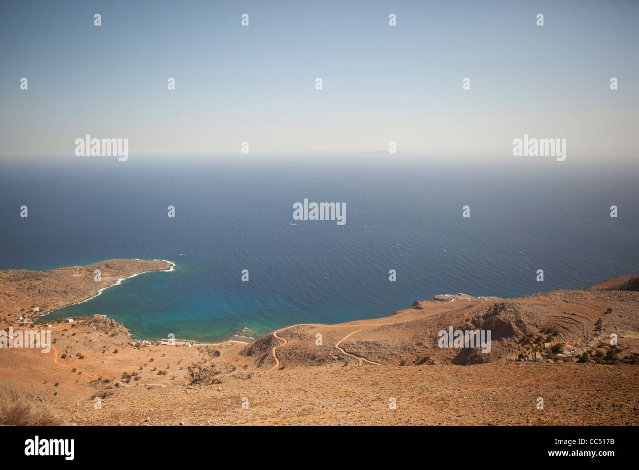 Blick auf das Libysche Meer. Foto von der Insel Kreta in Griechenland. Stockfoto