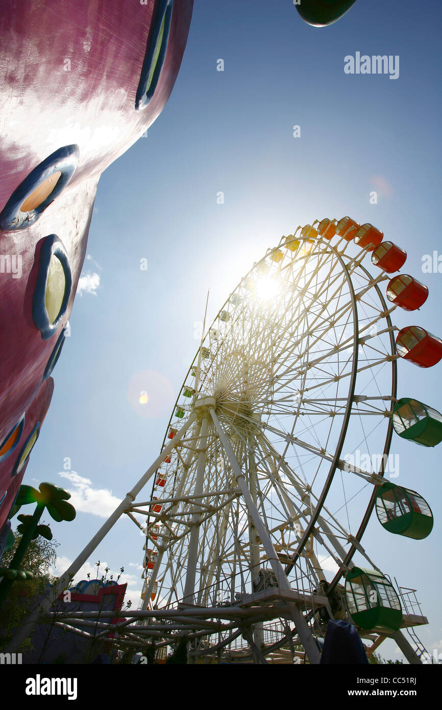 Riesenrad in Shijingshan Amusement Park, Peking, China Stockfoto