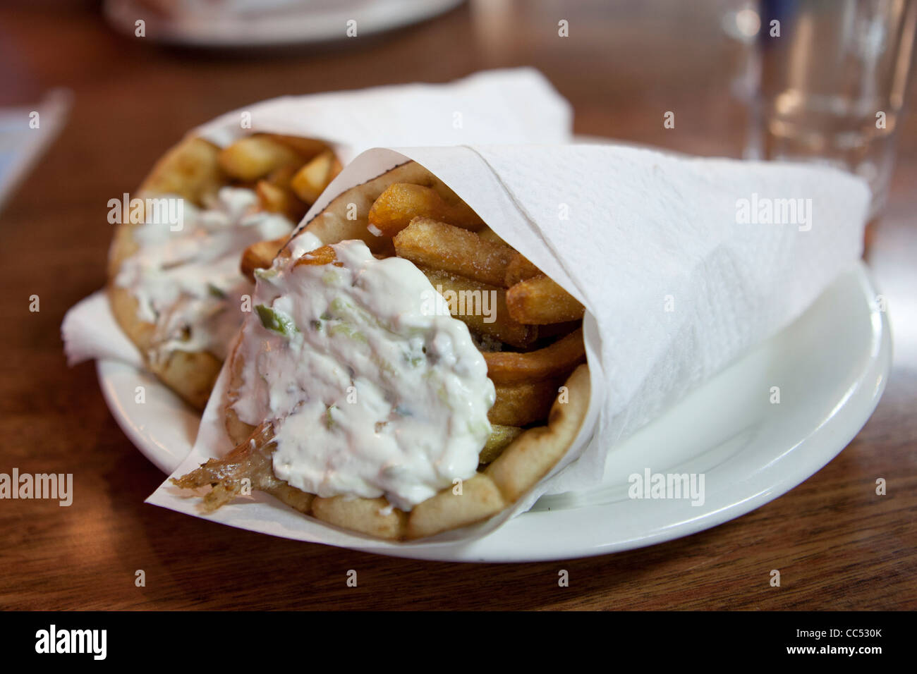 Griechische Pitta auch bekannt als Souvlaki. Stockfoto