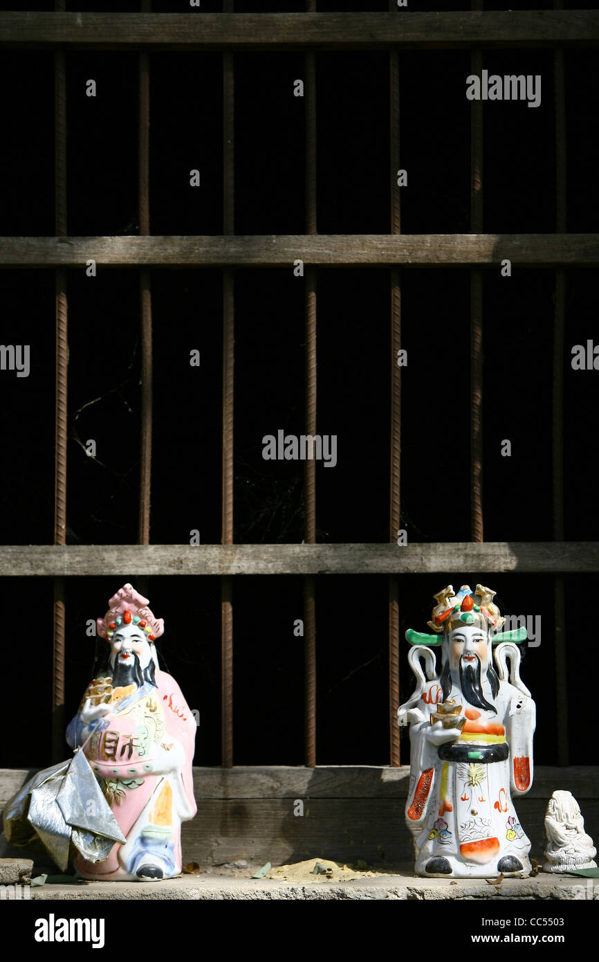 Der Gott des Reichtums Statuen, Fuxi divinatorische Pavillon, Shangcai, Henan, China Stockfoto