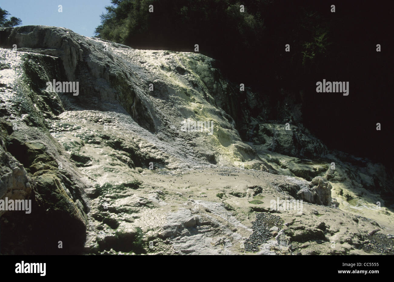 New Zealand Rotorua Wai-O-Tapu thermal Wonderland Bridal Veil Falls Stockfoto