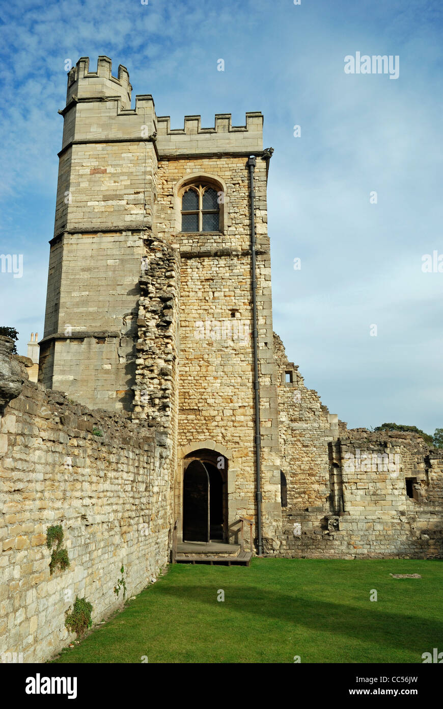 Die mittelalterlichen Bischöfe Palast, Lincoln, England. Stockfoto