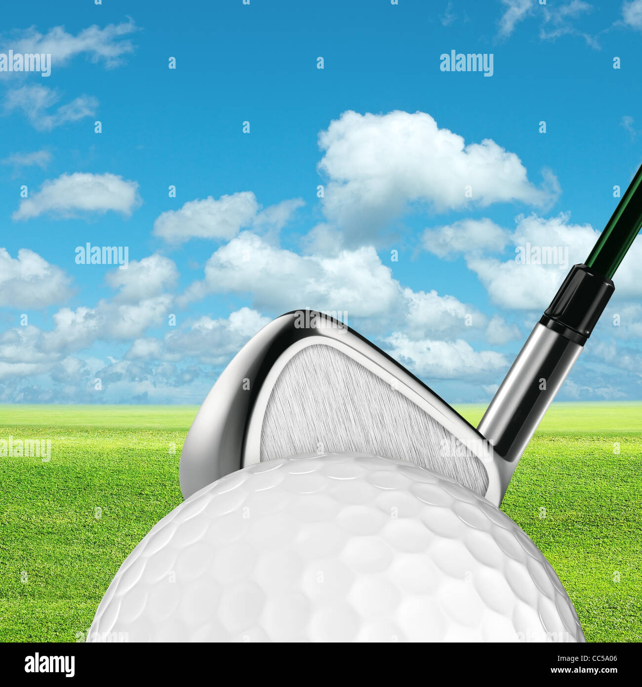 Golf. Quadratische Komposition. Stockfoto