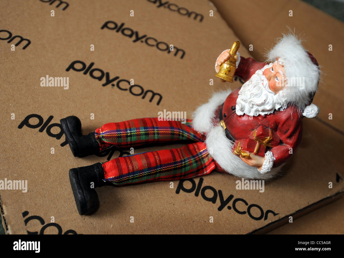 Online Einkaufen bei Play.com zu Weihnachten, UK Stockfoto