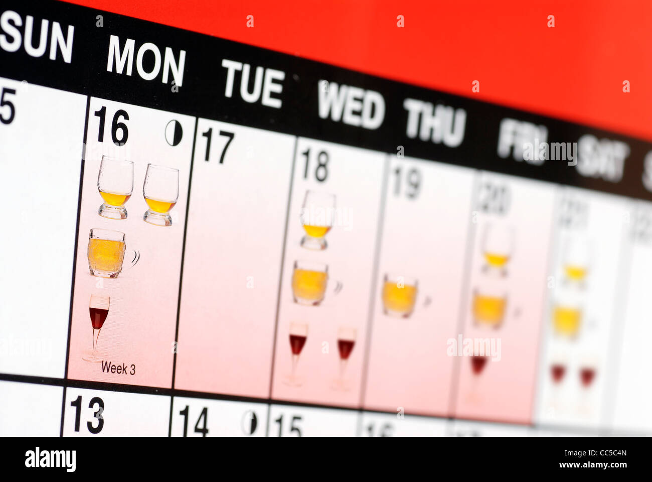 Wie viel haben Sie diese Woche getrunken Stockfoto