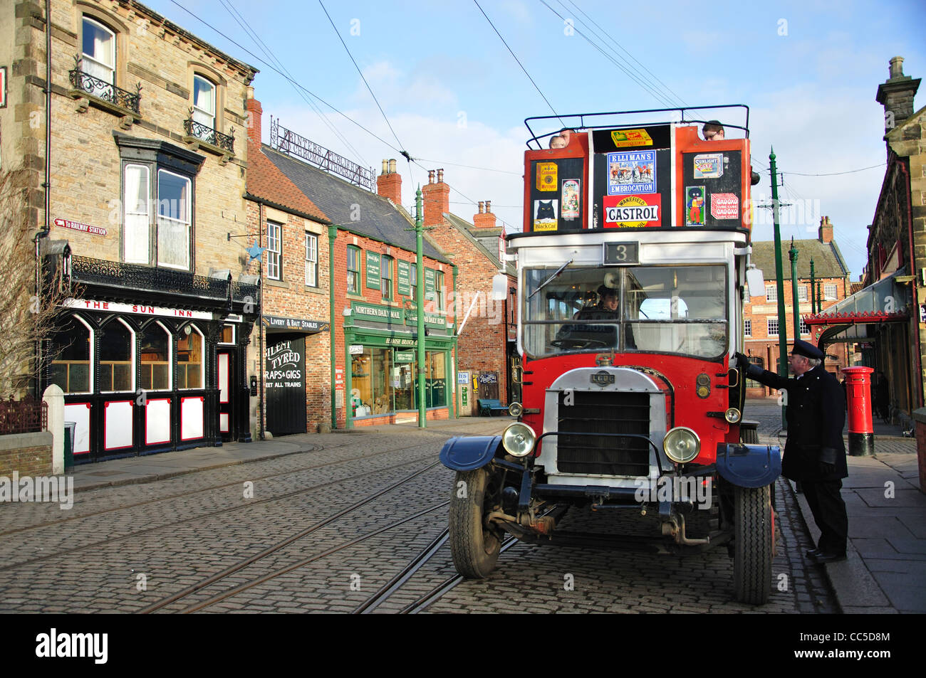 Edwardian Stadt in Beamish, The North Of England Open Air Museum, in der Nähe von Stanley, County Durham, England, Vereinigtes Königreich Stockfoto