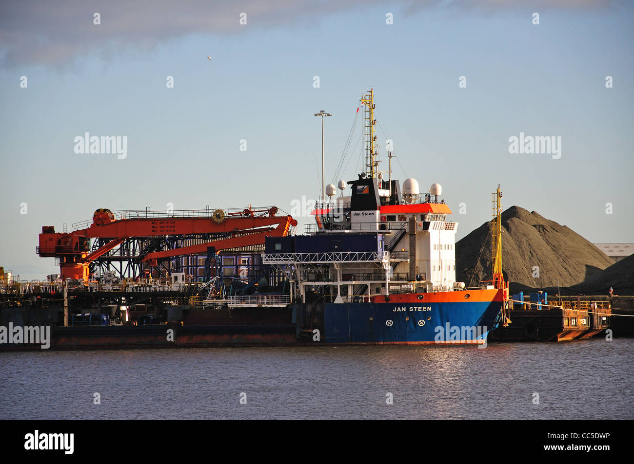 Bagger "Jan Steen" Schiff in Sunderland Docks, Sunderland, Tyne and Wear, England, Vereinigtes Königreich Stockfoto