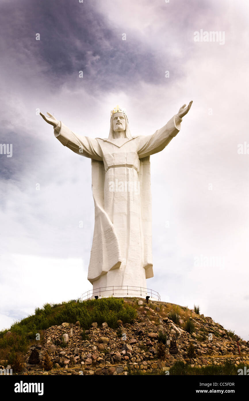 Statue von Jesus Christus ich krönen errichtet in Swiebodzin, Polen 2010 Stockfoto