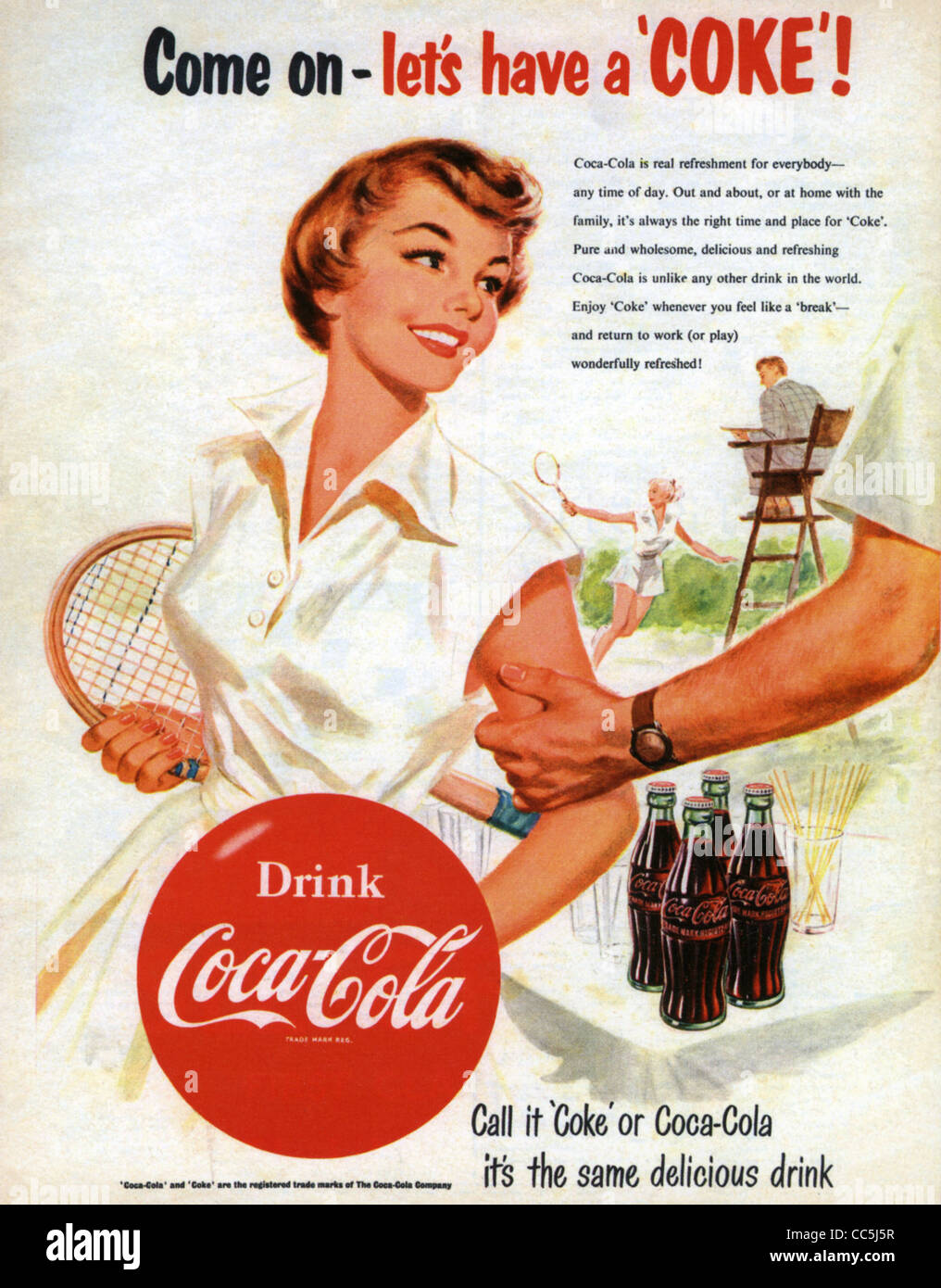 COCA-COLA advert ca. 1960 Stockfotografie - Alamy