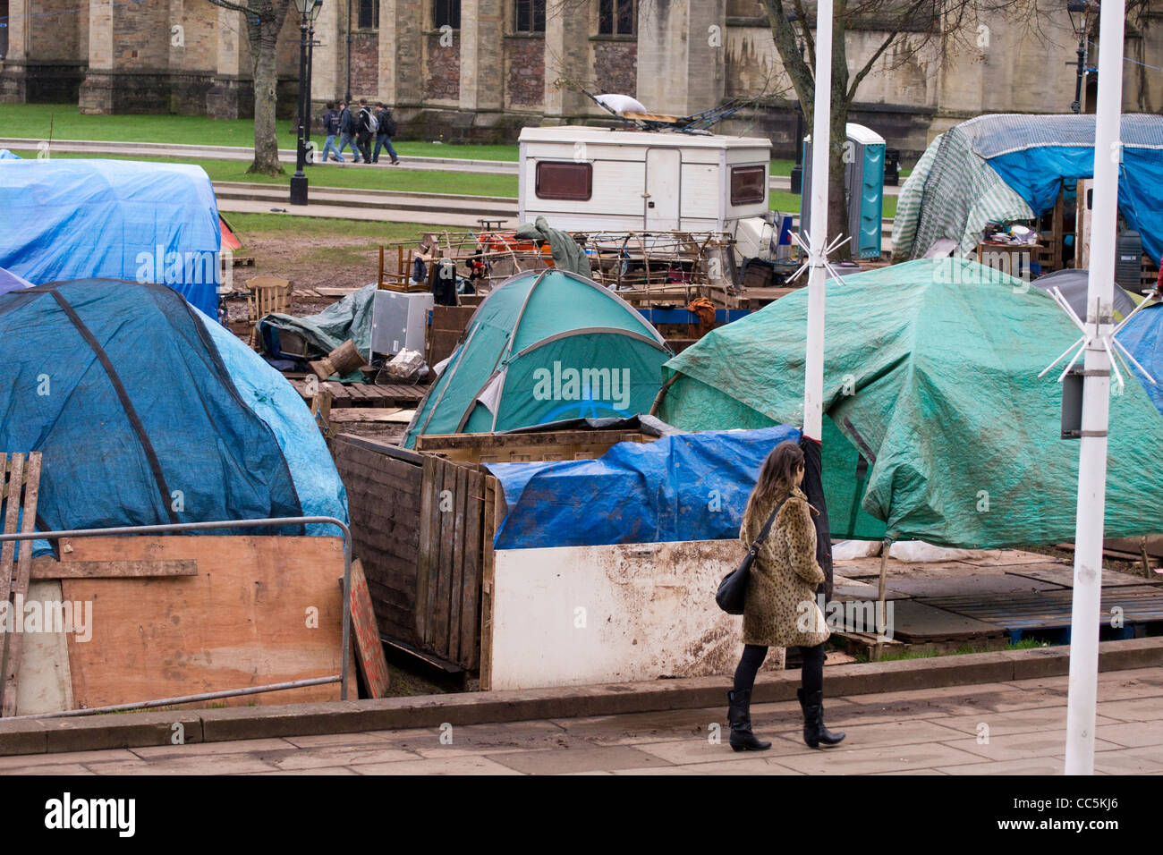 Die besetzen Bristol Website am College Green Bristol Stockfoto