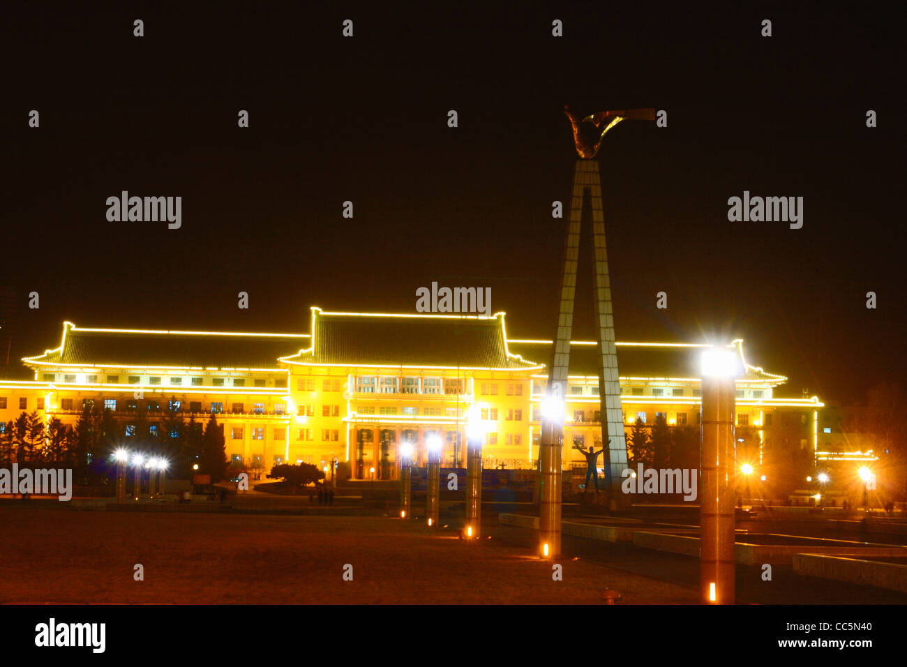 JiLin University Museum Of Geology bei Nacht, Kultur Square, Changchun, Jilin, China Stockfoto