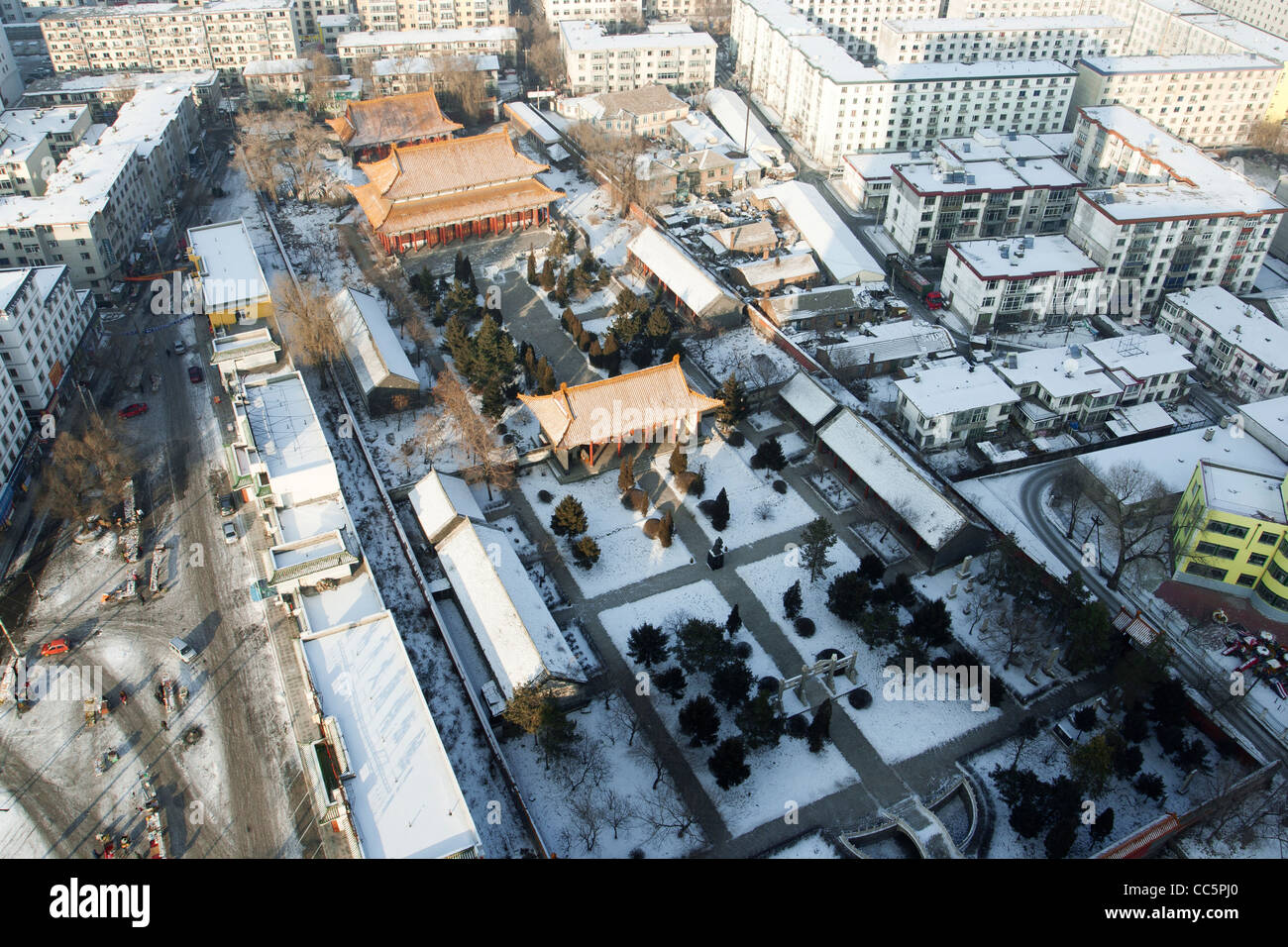 Birdseye-Ansicht des Konfuzius-Tempel, Jilin, Jilin, China Stockfoto