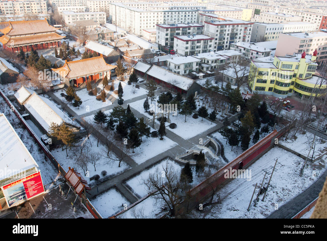 Birdseye-Ansicht des Konfuzius-Tempel, Jilin, Jilin, China Stockfoto