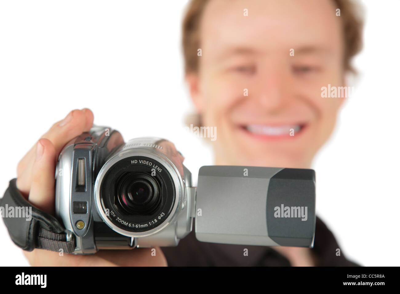 Mann mit camcorder Stockfoto
