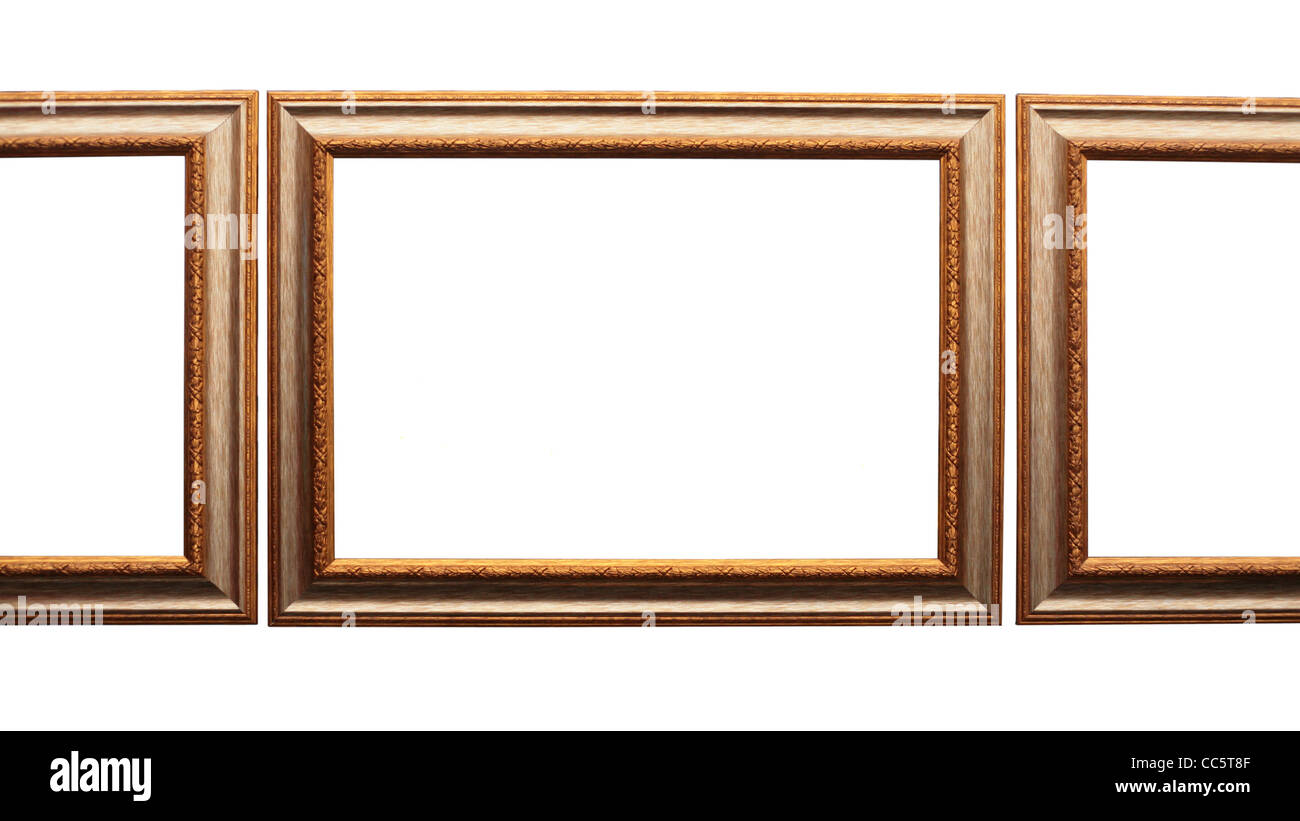 Rahmen für Bild von Baguette auf weiß Stockfoto