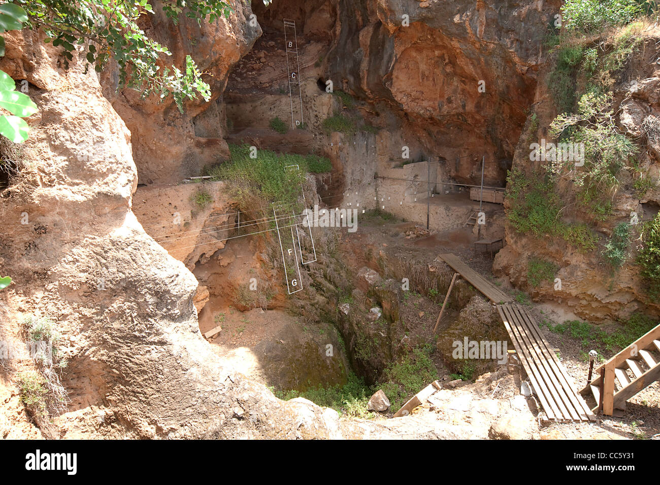 Israel, Carmel Berg, Nahal Mearot (Höhle Fluss) Naturschutzgebiet mit Höhlen von Urmenschen für 150 Tausend Jahr verwendet Stockfoto