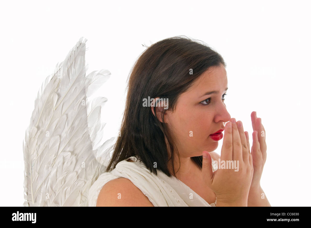 weinende Engel auf weißem Hintergrund Stockfoto weinende Engel auf weißem Hintergrund Stockfoto