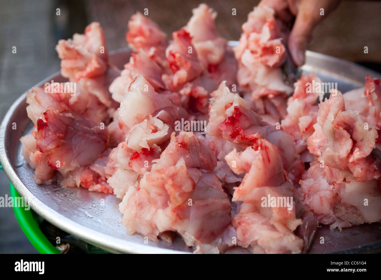 Fischständen am Cho Ben Thanh Markt Ho-Chi-Minh-Stadt Stockfoto