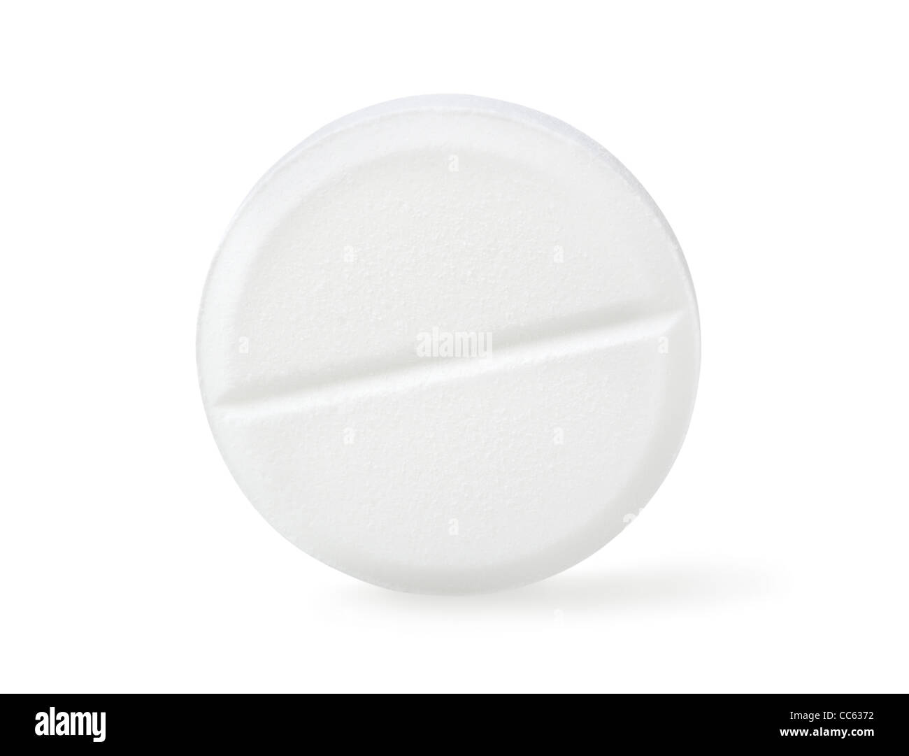 Tablette Aspirin isoliert auf einem weißen Hintergrund Weg Stockfoto