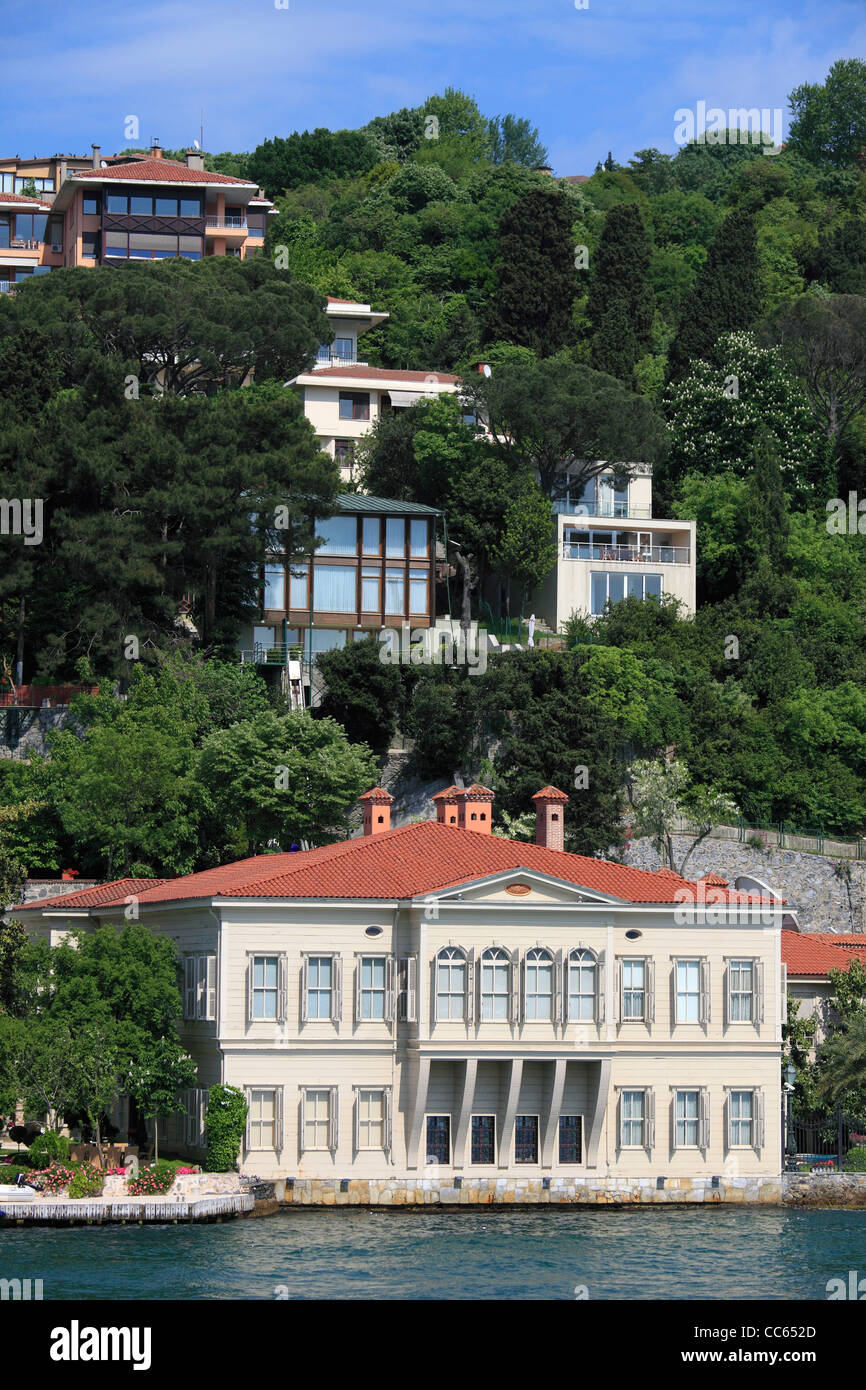 Türkei, Istanbul, Bosporus, Sommerresidenzen, Häuser, Stockfoto