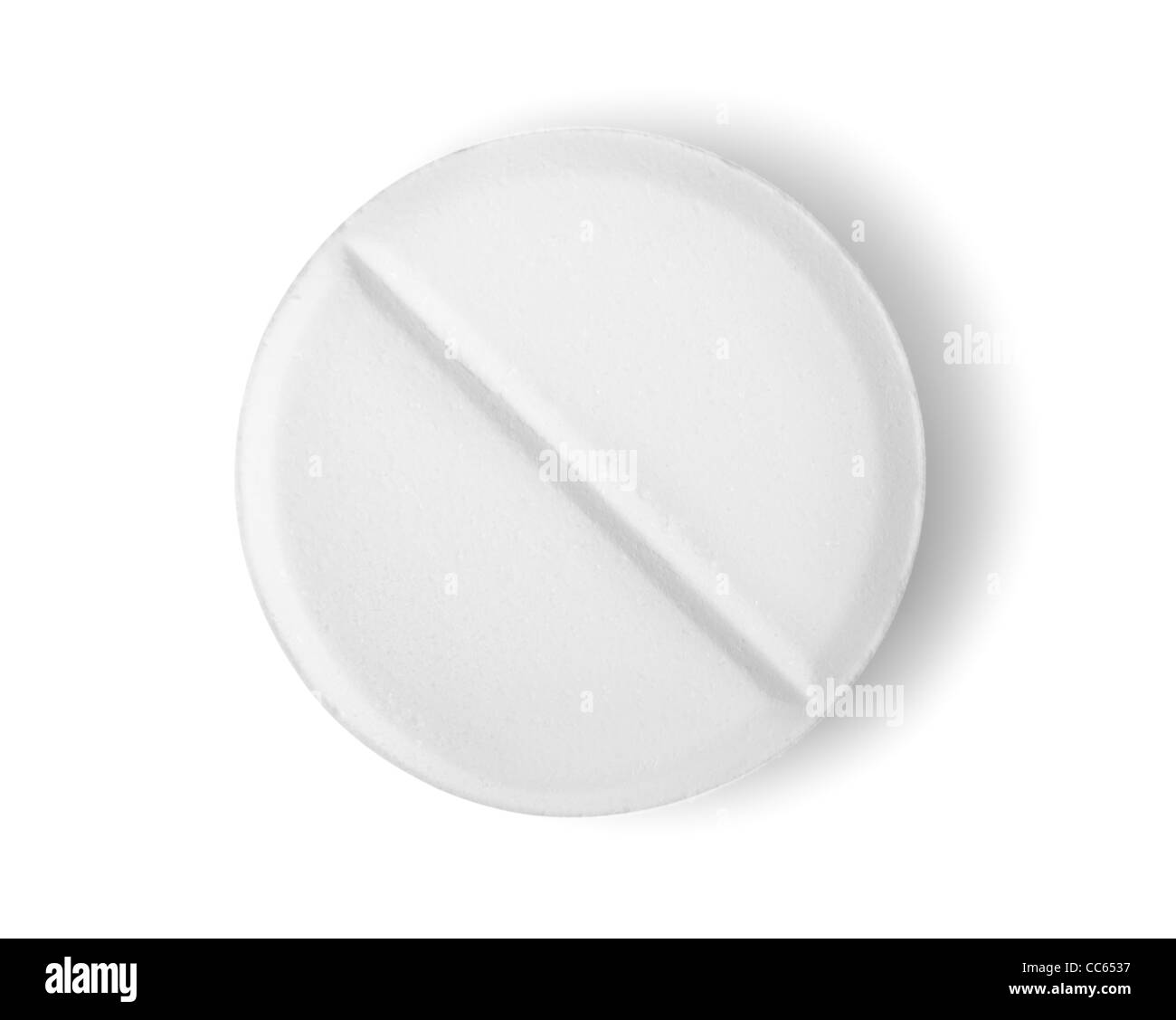 Tablette Aspirin isoliert auf einem weißen Hintergrund Weg Stockfoto