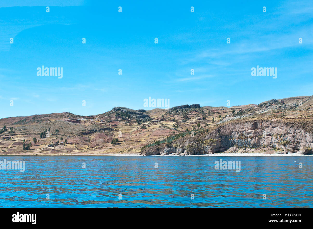 Taquile Island, Titicacasee, Peru. Stockfoto