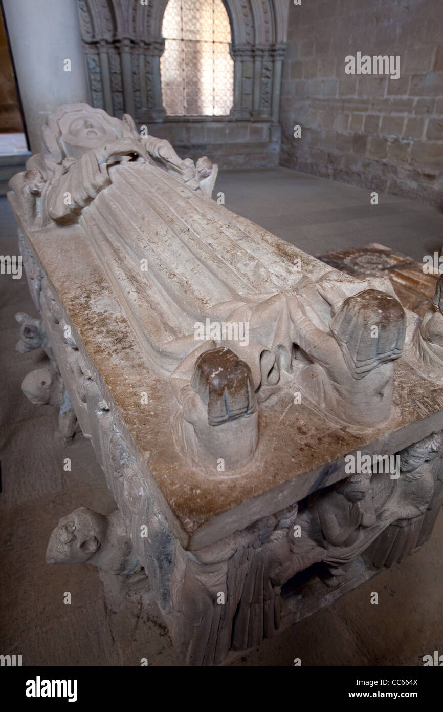 Beata Urraca Sarkophag, alias Doña Urraca López de Haro, Kloster Santa Maria de San Salvador, Canas, Spanien Stockfoto