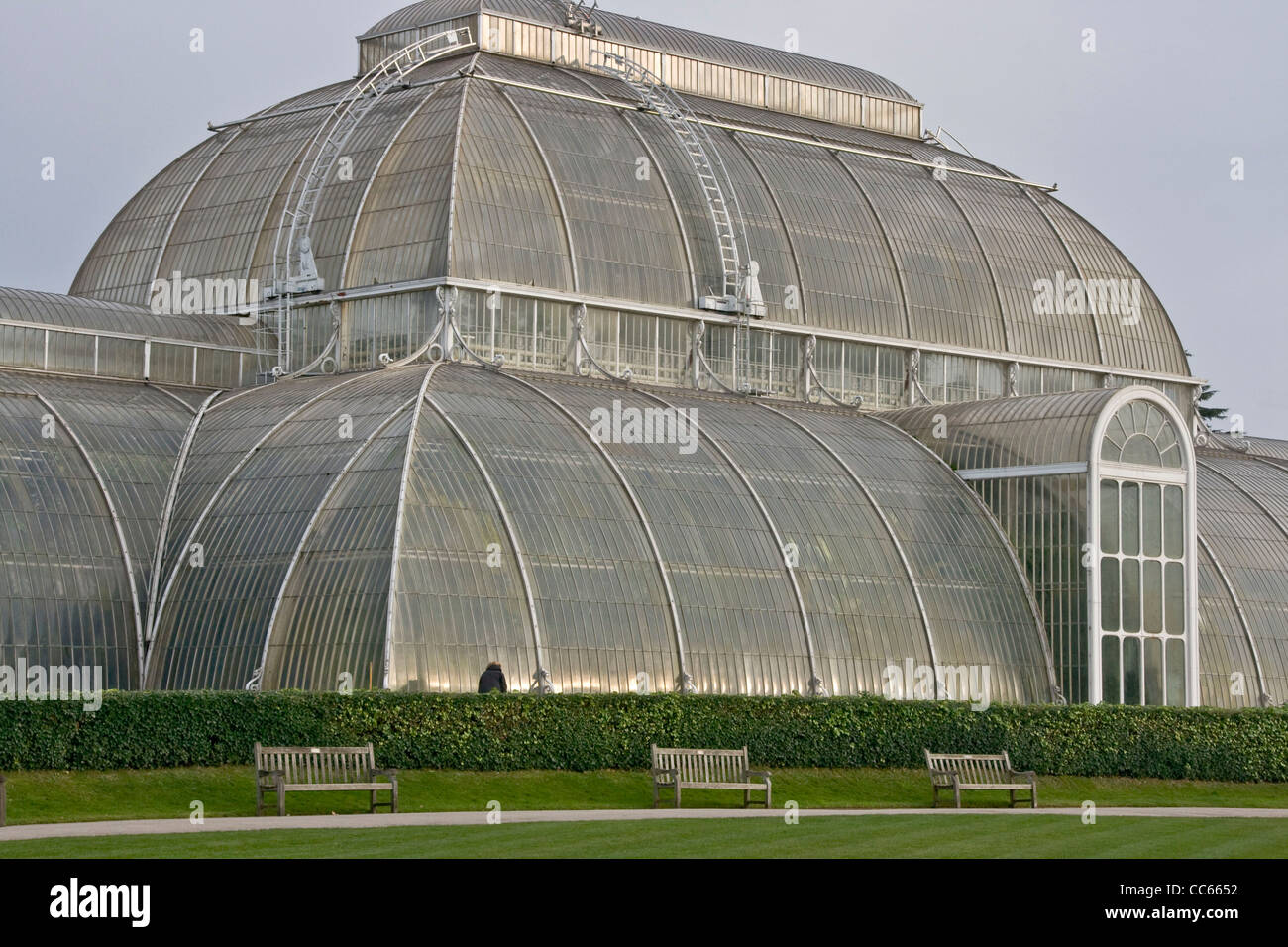 Viktorianische Klasse 1 aufgeführten gemäßigten Haus von Decimus Burton Royal Botanic Gardens Kew London England Europa Stockfoto