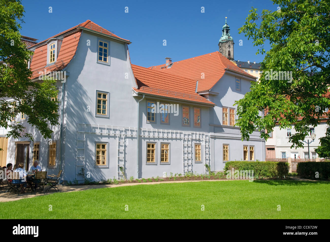 Schillerhaus, die Residenz der Charlotte von Lengefeld und treffen zu platzieren, von Goethe und Schiller, Rudolstadt, Deutschland Stockfoto