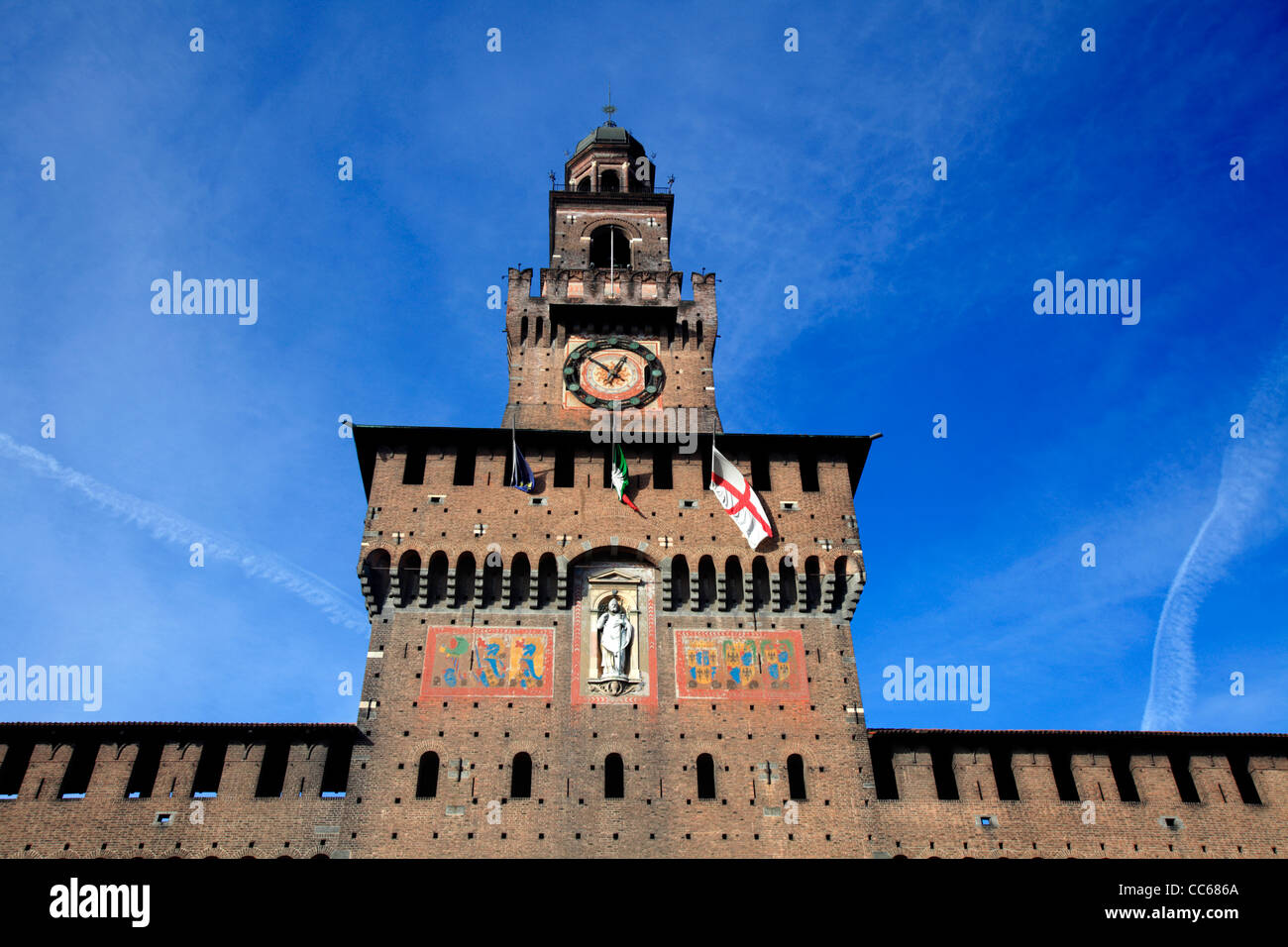 Das Sforza-Schloss (Castello Sforzesco), Mailand, Italien Stockfoto